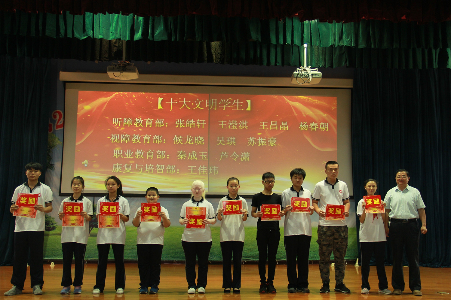 樹(shù)榜樣 促文明----市特教中心舉行期末表彰大會(huì)